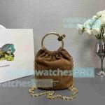 Replica Prada Nappa Brown Suede Mini Bucket Bag 